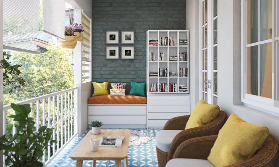 Cosy balcony seating arrangement as per Vastu guidelines