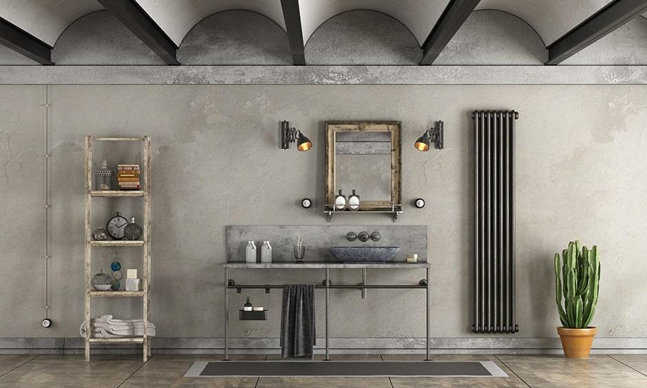 Grey bathroom cabinet design, which looks sleek