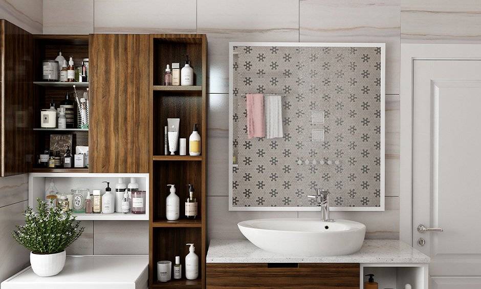 Bathroom wall storage cabinets with shelves are perfect for storing toiletries and cosmetics