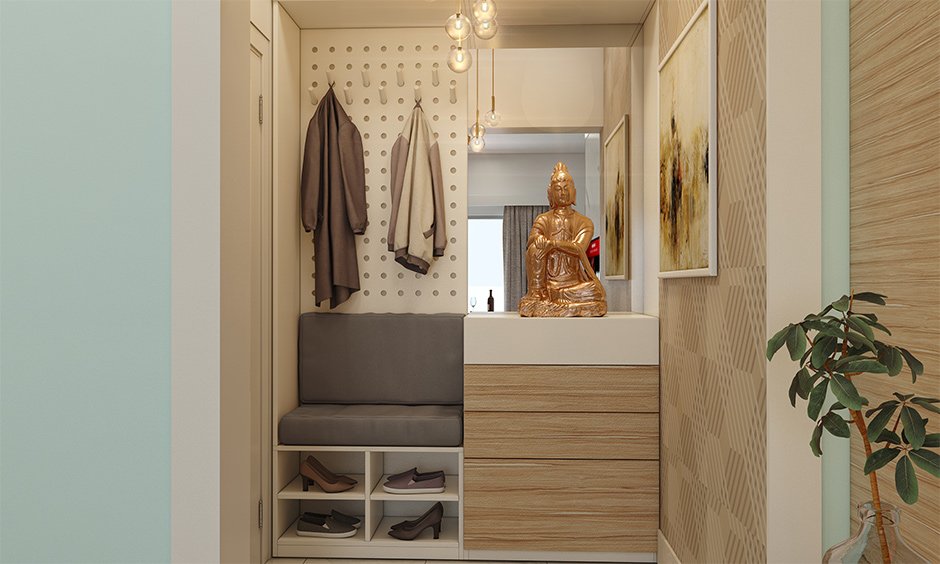 How to design an entryway- place a buddha statue for a tranquil vibe which is the best entryway design