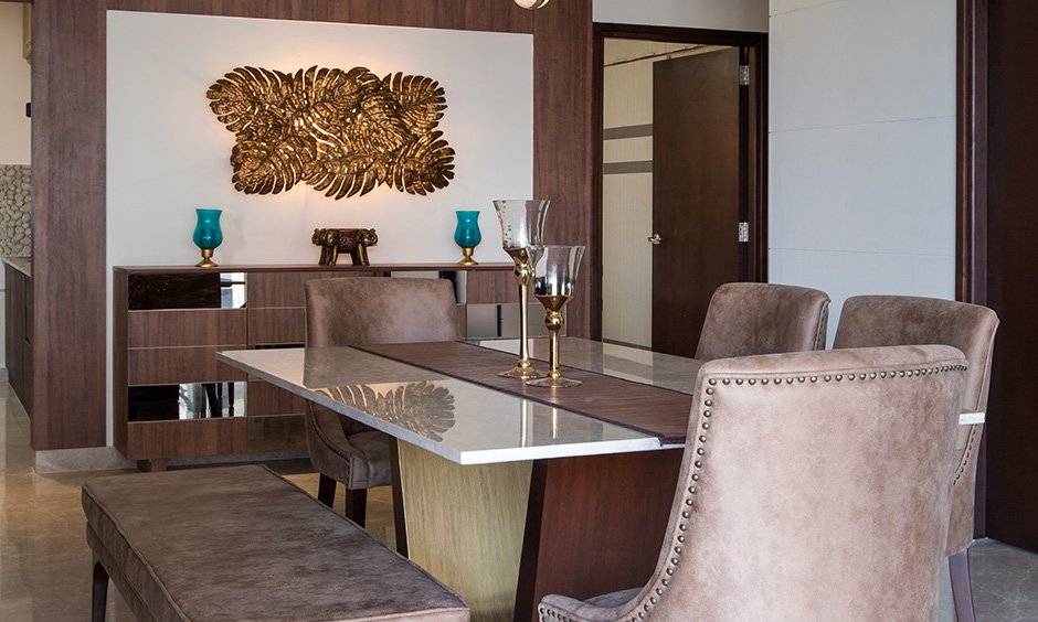 dining room designed by best interior design company in bangalore