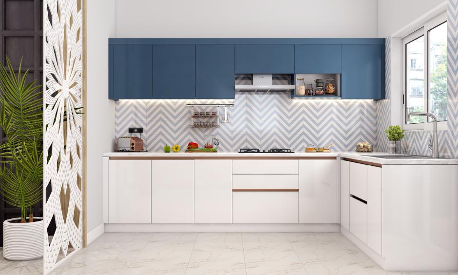 Chevron-patterned wall tiles colour combination for an amazing look