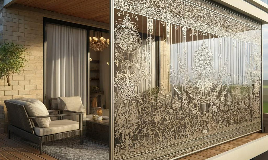 Elegant full-length glass railing for modern balcony