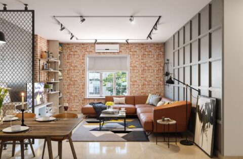 False ceiling with soft cove lighting and recessed LED spotlights.