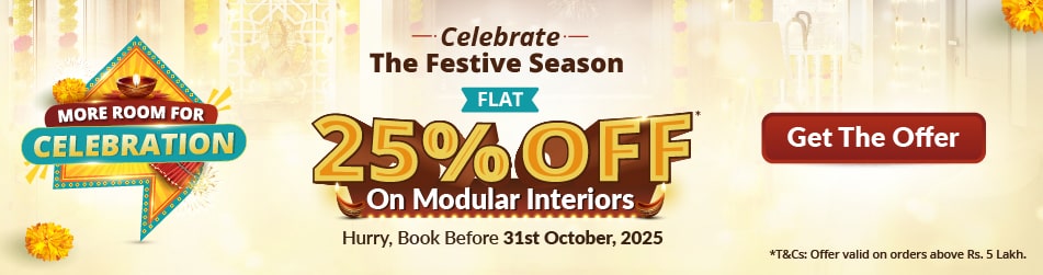 DesignCafe festive offer – 25% off on modular interiors