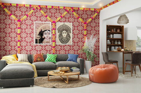 durga puja decoration at home