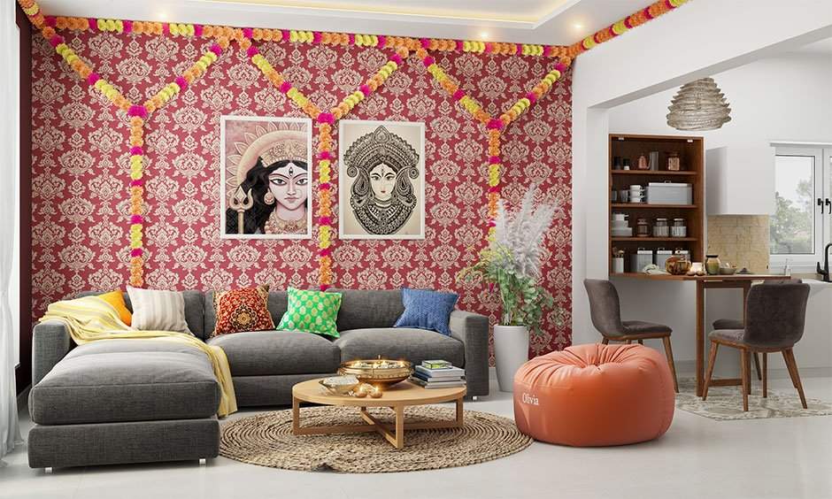 durga puja decoration at home