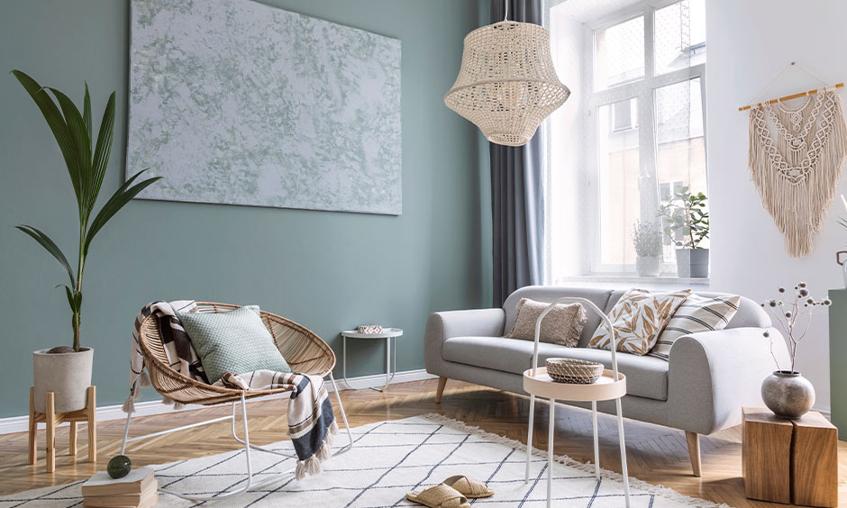 Eco-friendly living room interior design, which is stylish