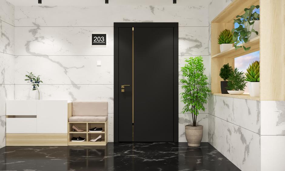 Wall tiles colour combination for the entryway, which exudes a harmonious vibe