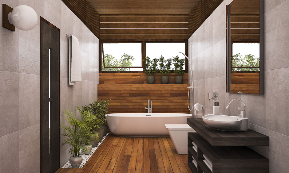 Ethnic bathroom decor for creating a calm ambience