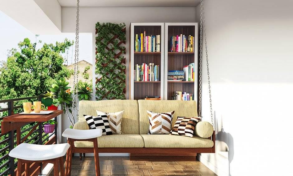 Elegant balcony swing design with Vastu remedies applied