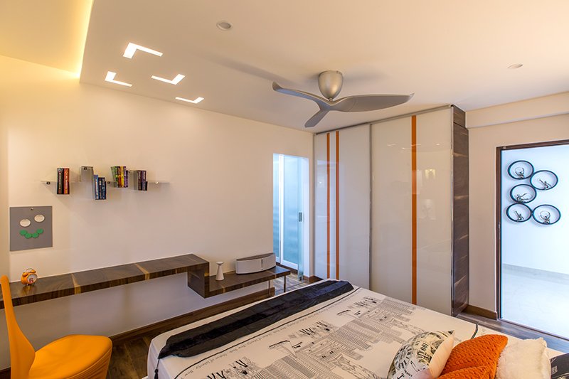 Images of modern bedroom wardrobes with a shiney duco finish