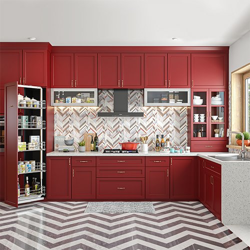 Kitchen interior design Hyderabad with pantry pullout