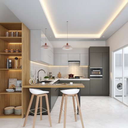 Kitchen interior designers in Gurgaon providing space-saving solutions for urban homes