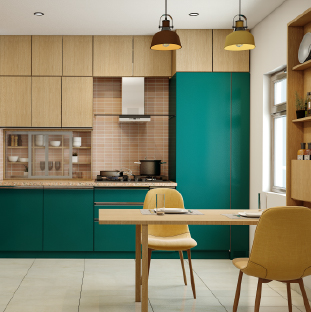 Kitchen interior designers in Mumbai providing space-saving breakfast counter