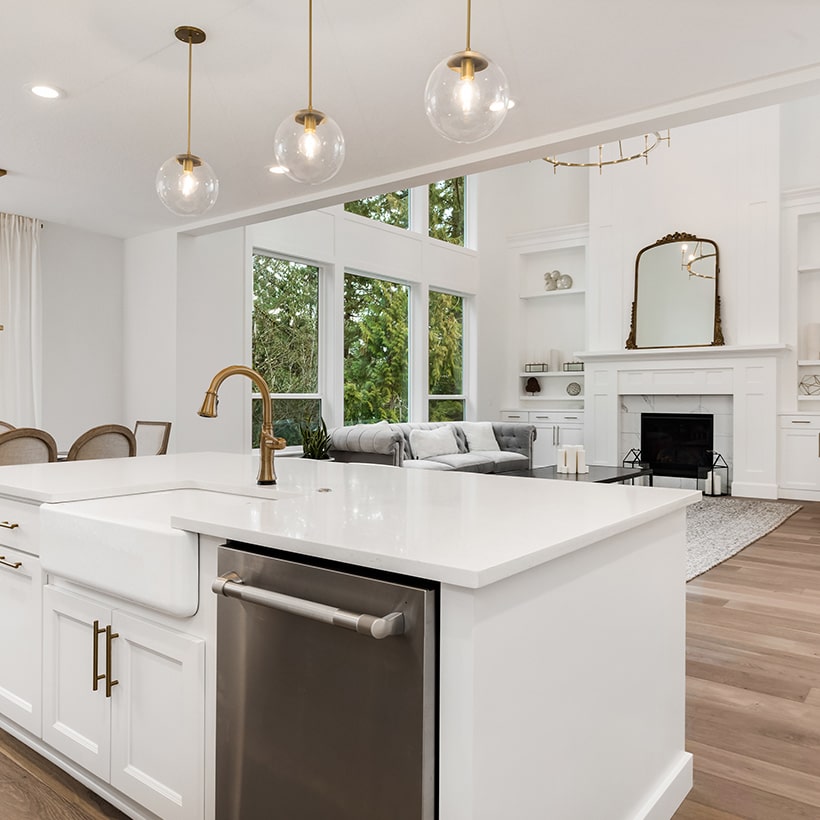 Kitchen island designs complete with freezer drawer, storage cupboards and drawers and a useful sink