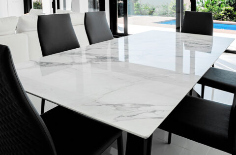 Marble dining table set