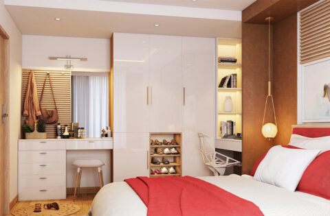 Modern dressing cupboard designs for bedrooms with mirror and storage solutions