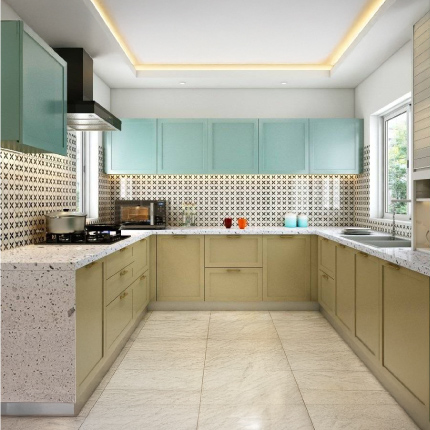 Modular kitchen rates in Noida for polyurethane finish from ₹4.5 Lakhs