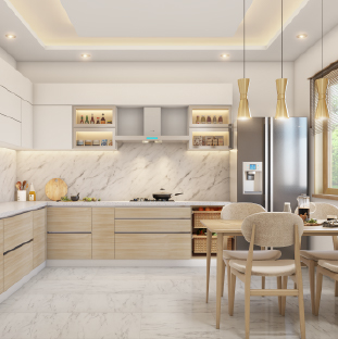 Open kitchen design for modern apartments in Gurgaon Sector 74