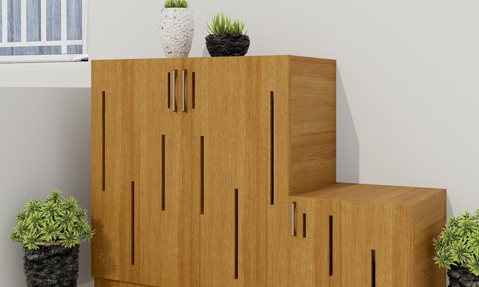 Outdoor shoe rack that comes with a custom cushion for comfortable seating