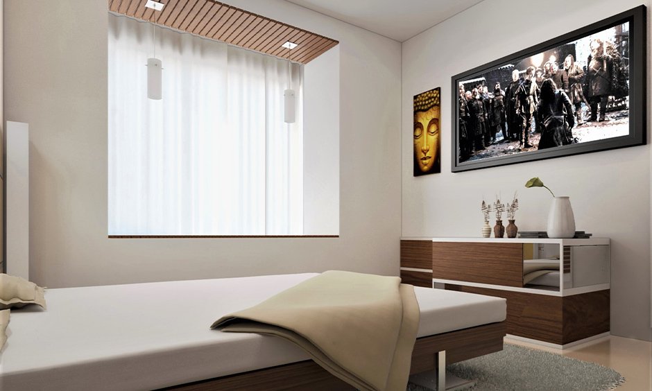 Modern bedroom window design, recessed window with an additional seating space give a stylish touch to the area.