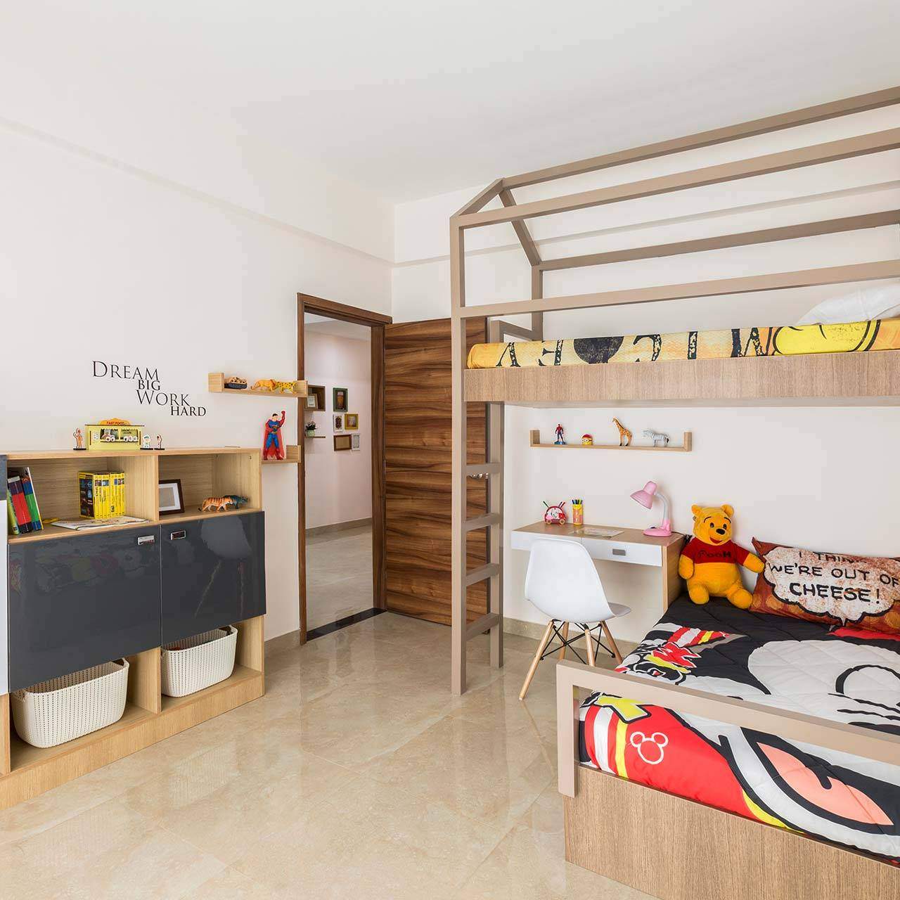 Farmhouse interior design with relaxed and casual appeal in kids bedroom