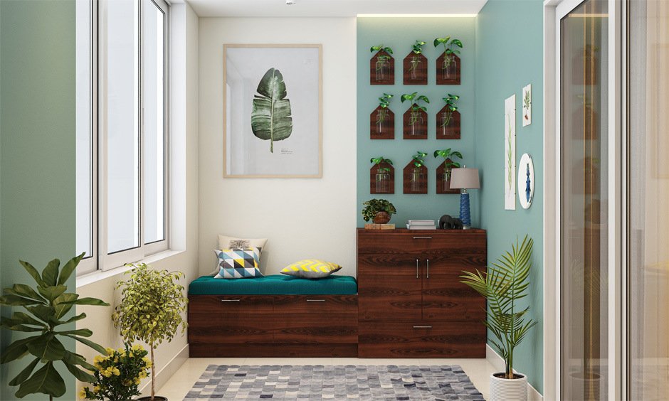 Shoe rack cabinet with seat eliminates clutter and makes the space more welcoming