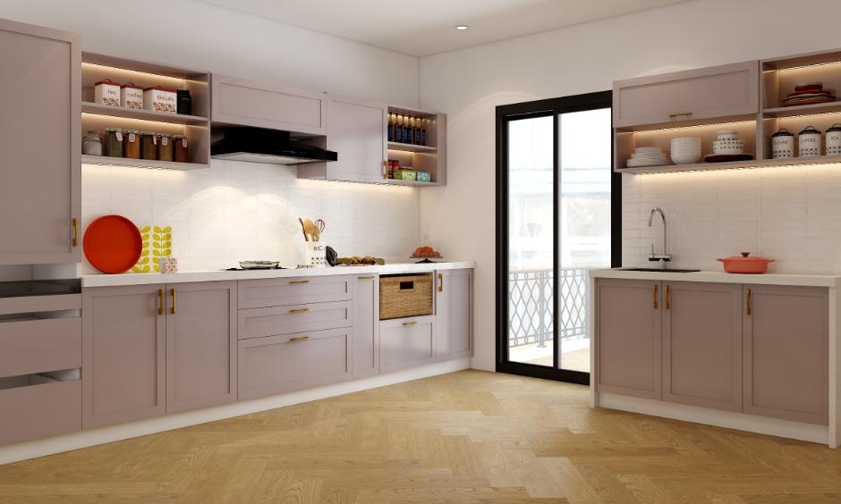 Minimalist wooden kitchen rack keeping space clean and functional