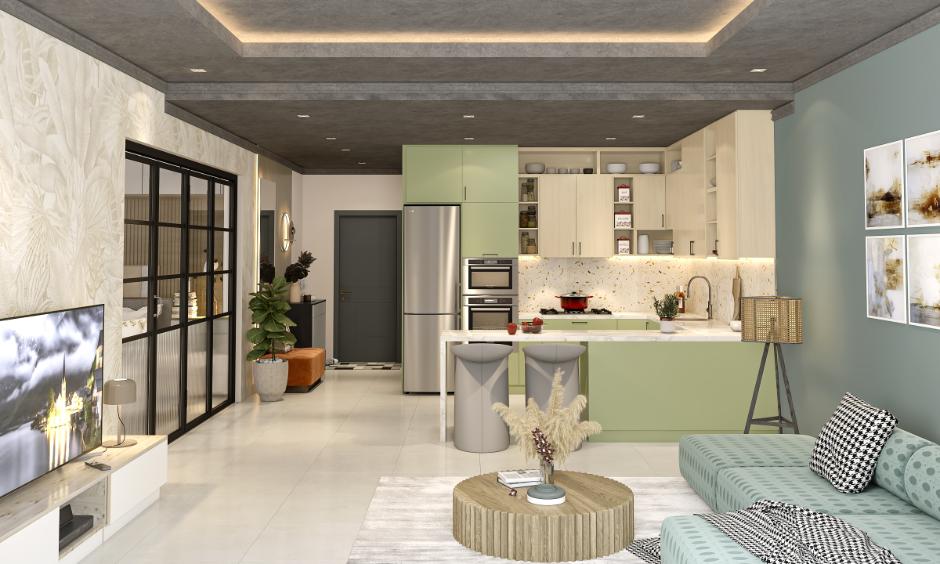 Small kitchen POP design maintenance for longevity