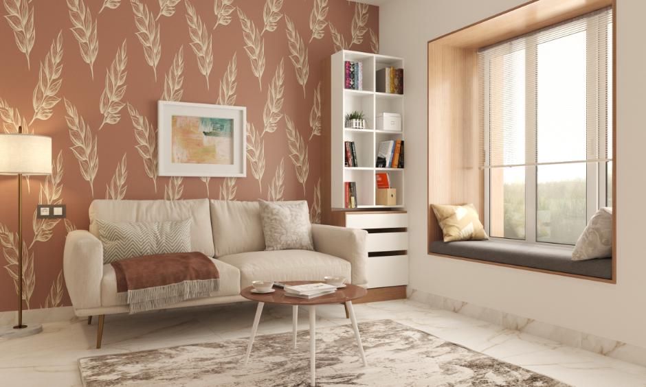 Small living room design with the right colour palette to create an illusion of a big space