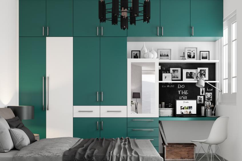 Teal with grey and black bedroom ideas for a formal and luxurious look