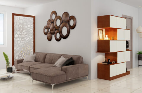 Stylish three-seater sofa design enhancing a modern living room with comfort and elegance.