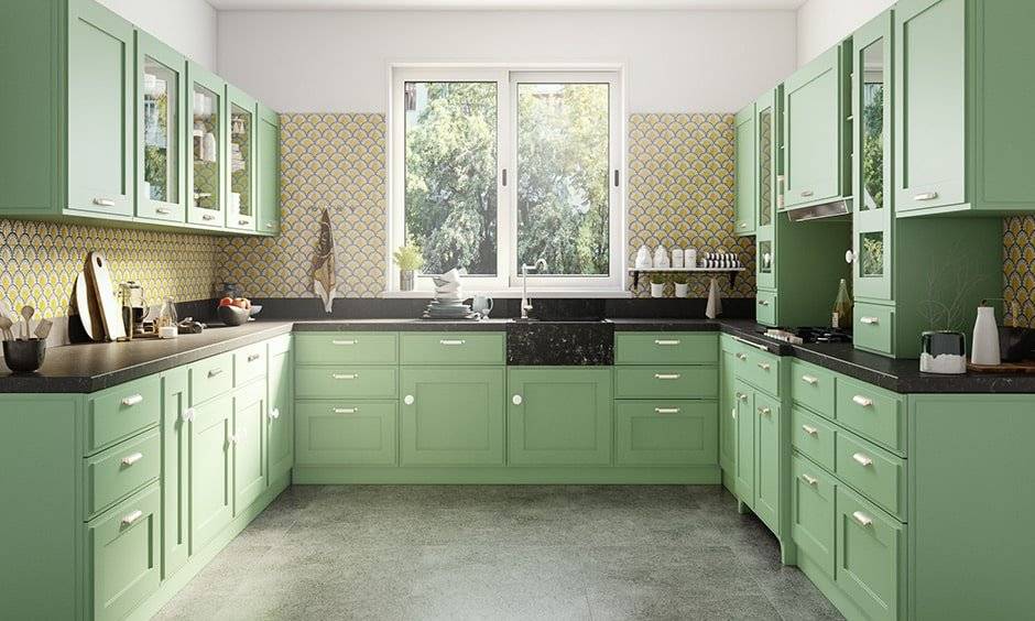 U-shaped kitchen layout suitable for large kitchens with enough width